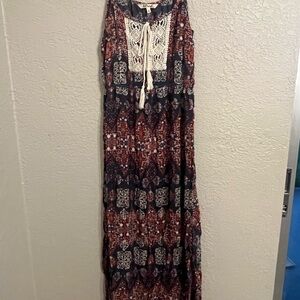 Blush Boho Maxi Dress - Navy and Rust